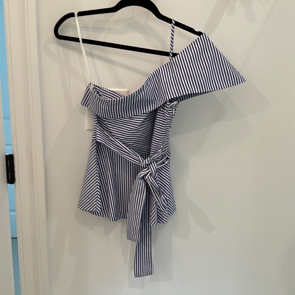 Anthropologie one shoulder strip top